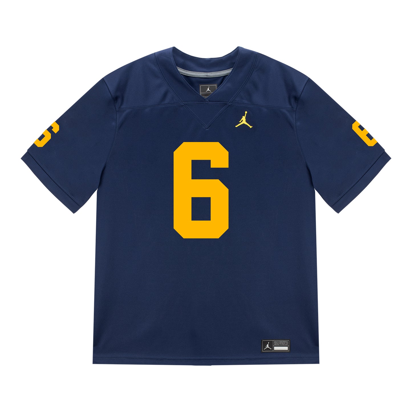 Michigan Wolverines #6 Brandyn Hillman Student Athlete Blue Football Jersey - Front View