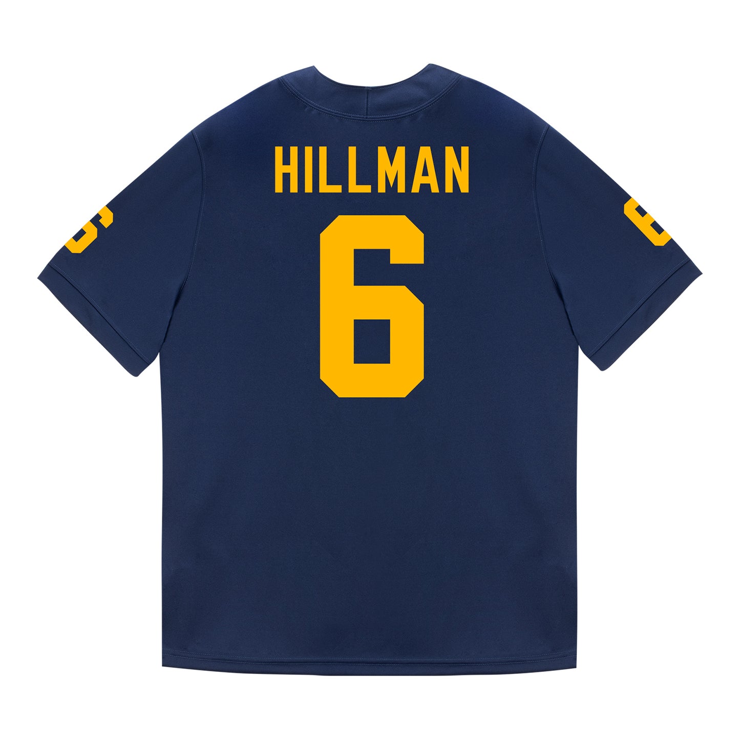 Michigan Wolverines #6 Brandyn Hillman Student Athlete Blue Football Jersey - Back View