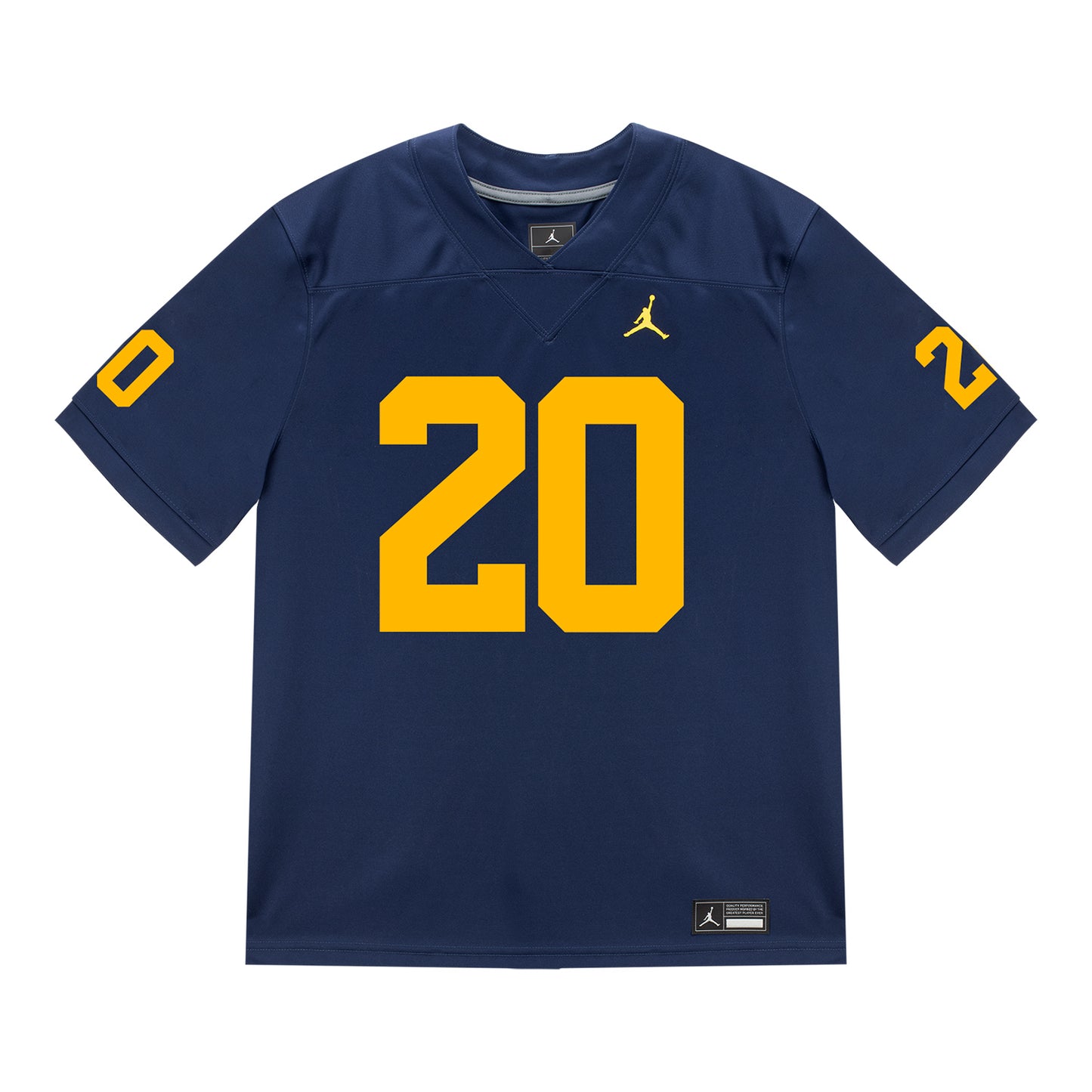 Michigan Wolverines #20 Jyaire Hill Student Athlete Blue Football Jersey - Front View