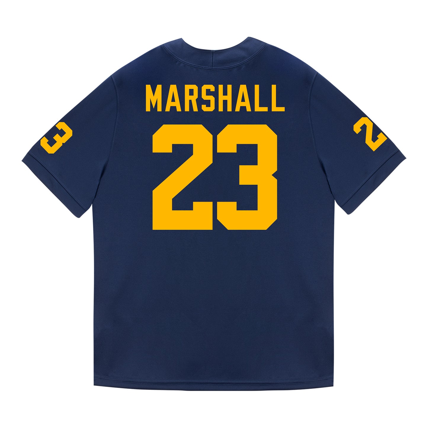 Michigan Wolverines #23 Cole Sullivan Student Athlete Blue Football Jersey - Back View
