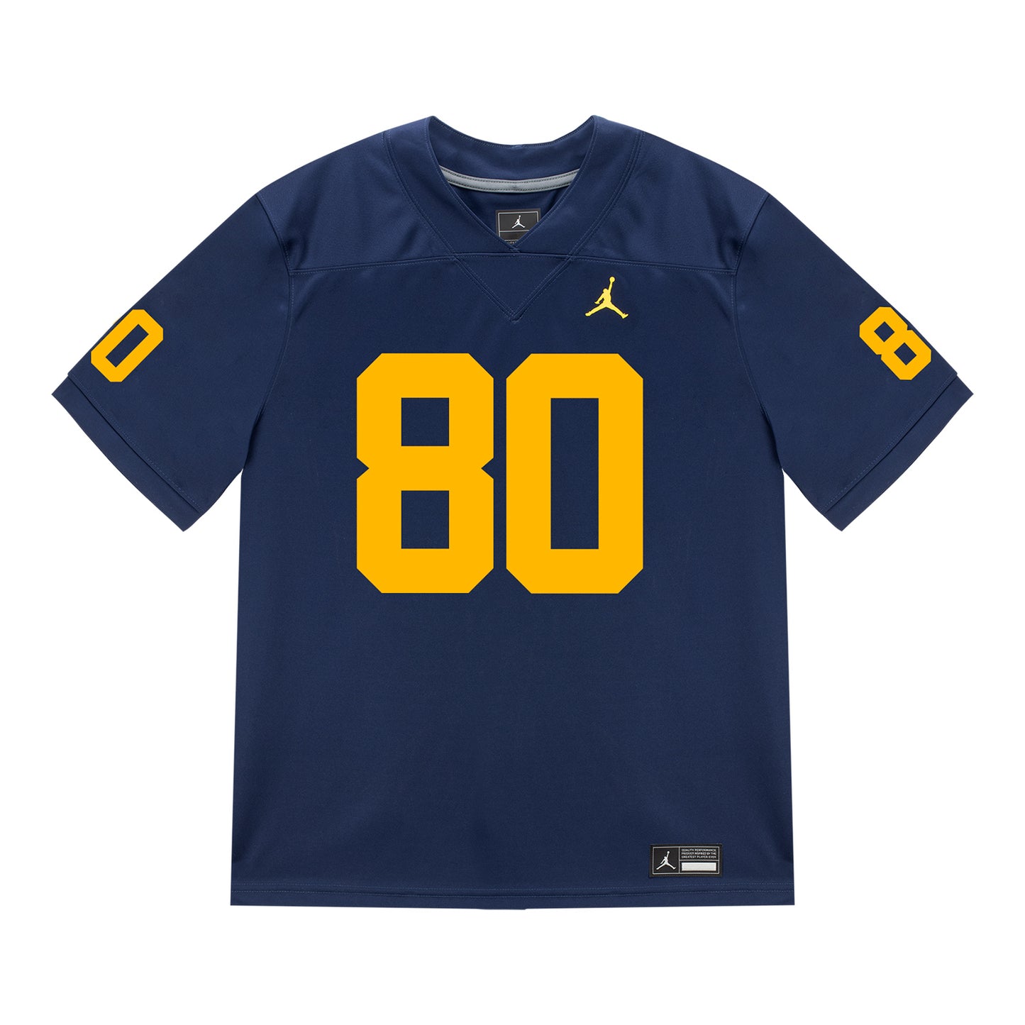 Michigan Wolverines #80 Hogan Hansen Student Athlete Blue Football Jersey - Front View