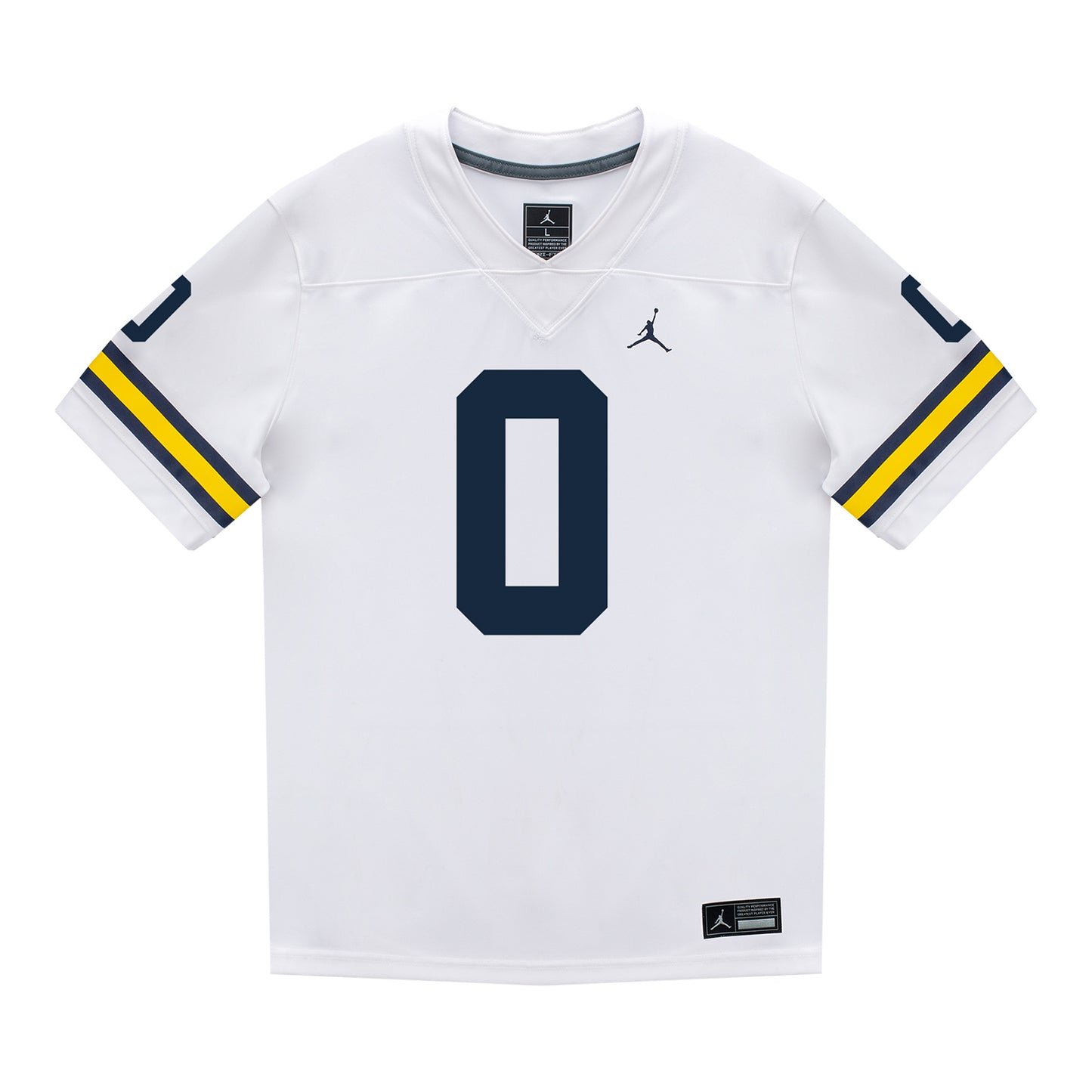 Michigan Wolverines #0 Semaj Morgan Student Athlete White Football Jersey - Front View
