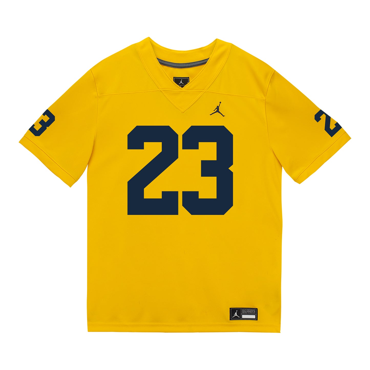 Michigan Wolverines #23 Jordan Marshall Student Athlete Maize Football Jersey - Front View