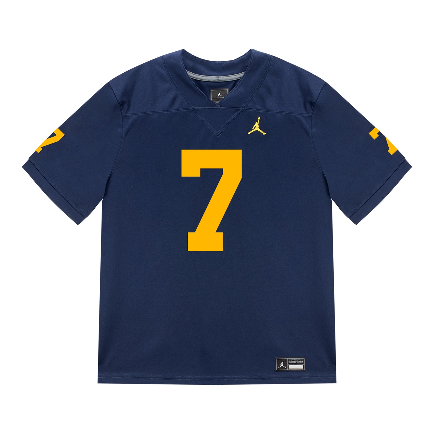 Michigan Wolverines #7 TJ Metcalf Student Athlete Blue Football Jersey In Blue - Front View