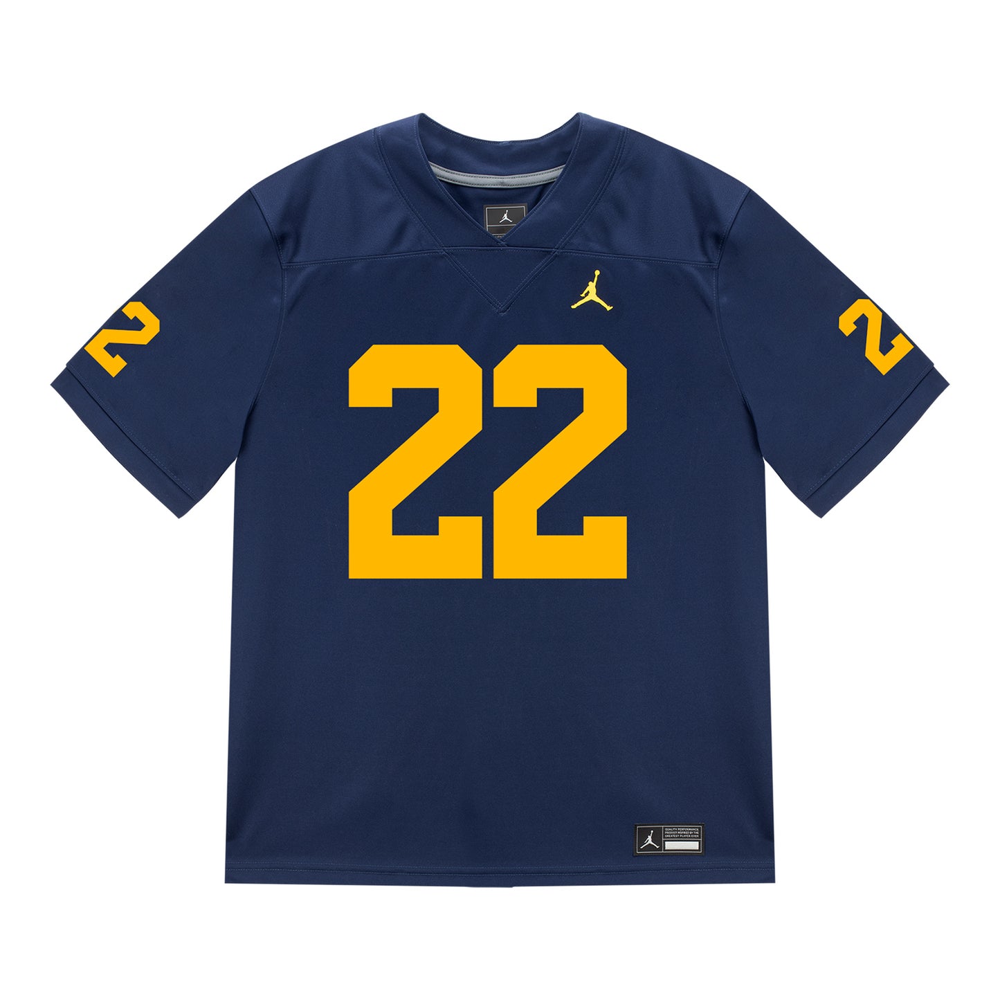 Michigan Wolverines #22 Elijah Dotson Student Athlete Blue Football Jersey - Front View