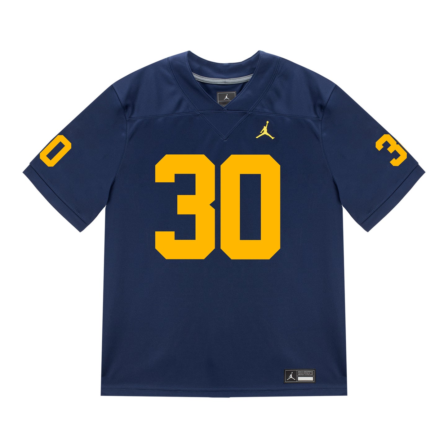 Michigan Wolverines #30 Jimmy Rolder Student Athlete Blue Football Jersey - Front View