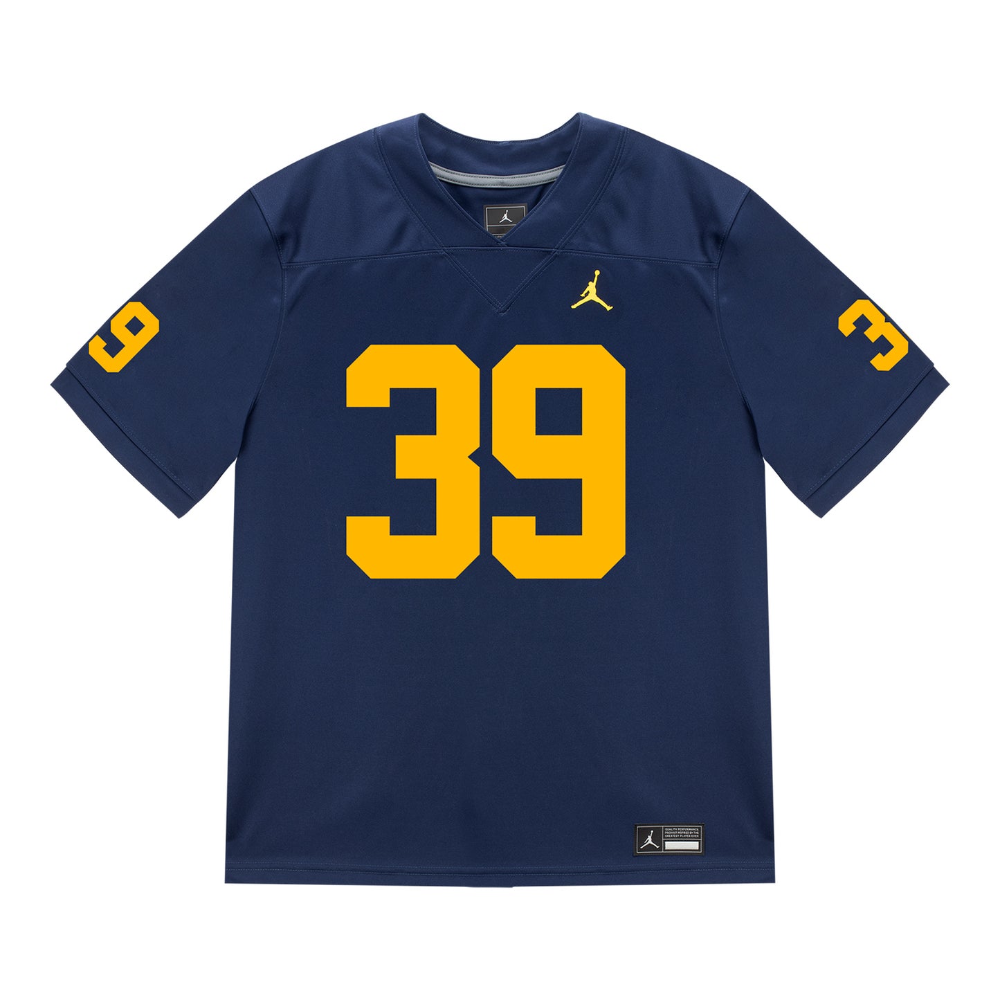 Michigan Wolverines #39 Joe Taylor Student Athlete Blue Football Jersey - Front View