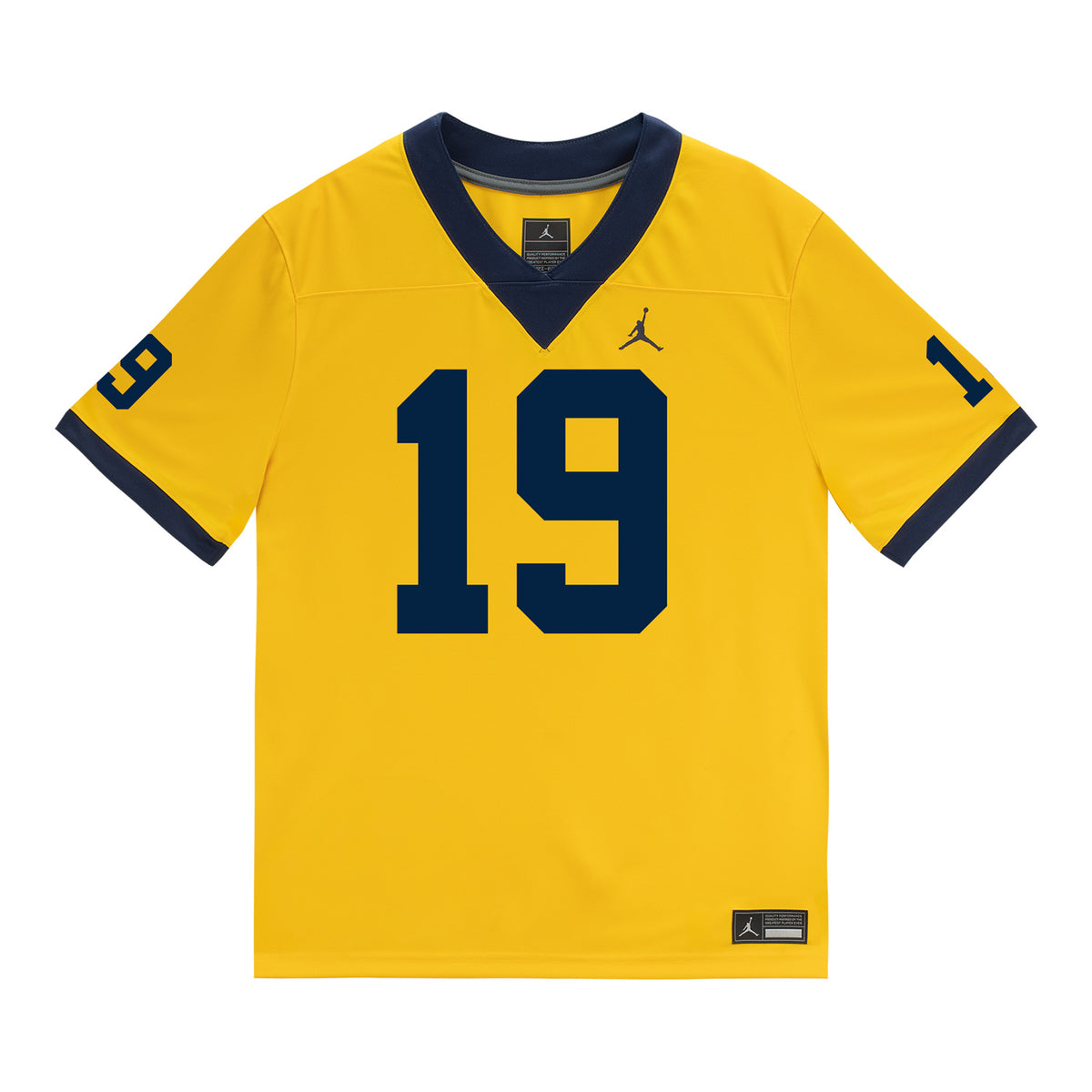 Michigan Wolverines #19 Bryce Underwood Student Athlete Maize Football Jersey - Front View