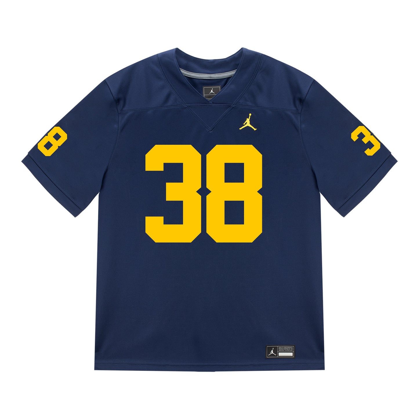 Michigan Wolverines #38 Bryce Wilcox Student Athlete Blue Football Jersey - Front View