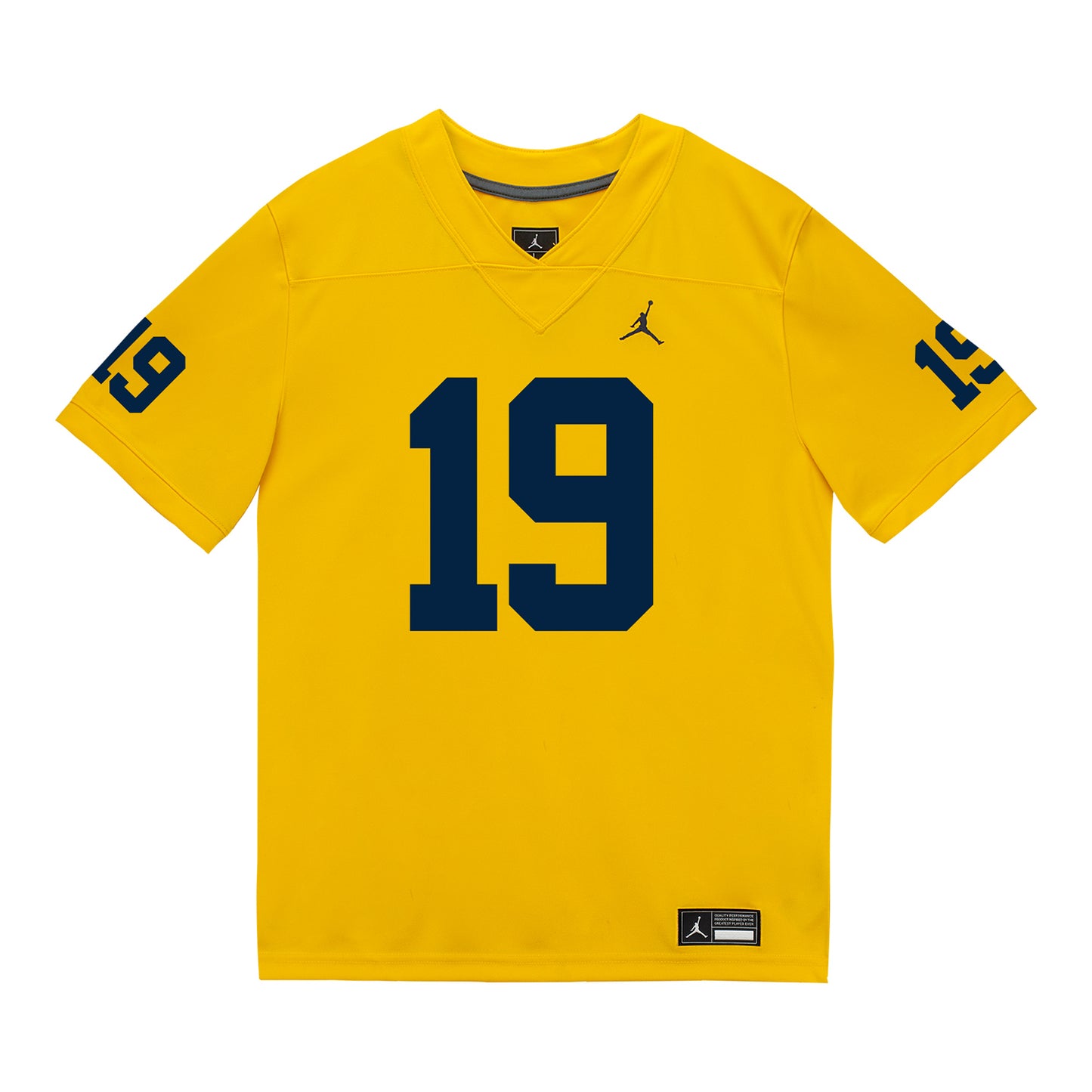 Michigan Wolverines #19 Rod Moore Student Athlete Maize Football Jersey - Front View