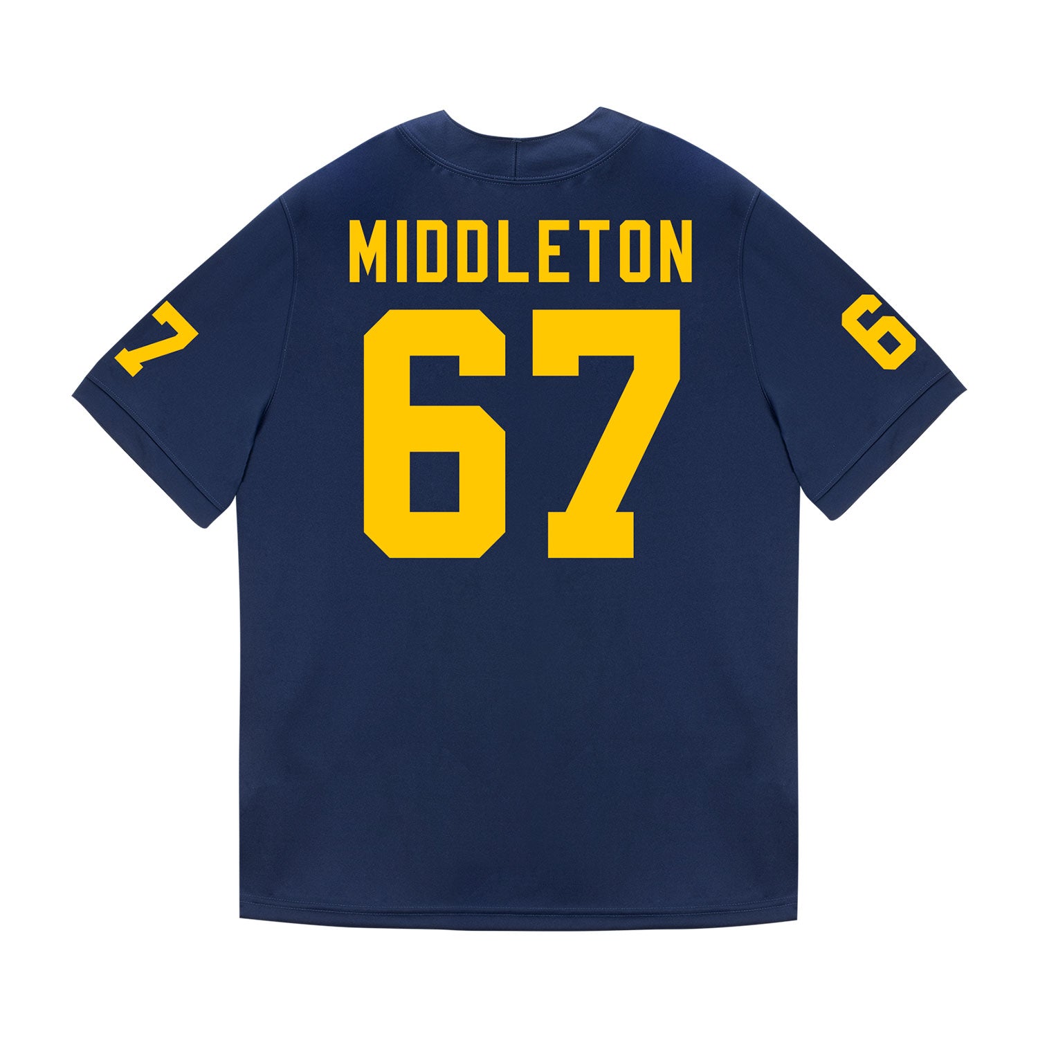 Michigan Wolverines #67 Trent Middleton Student Athlete Blue