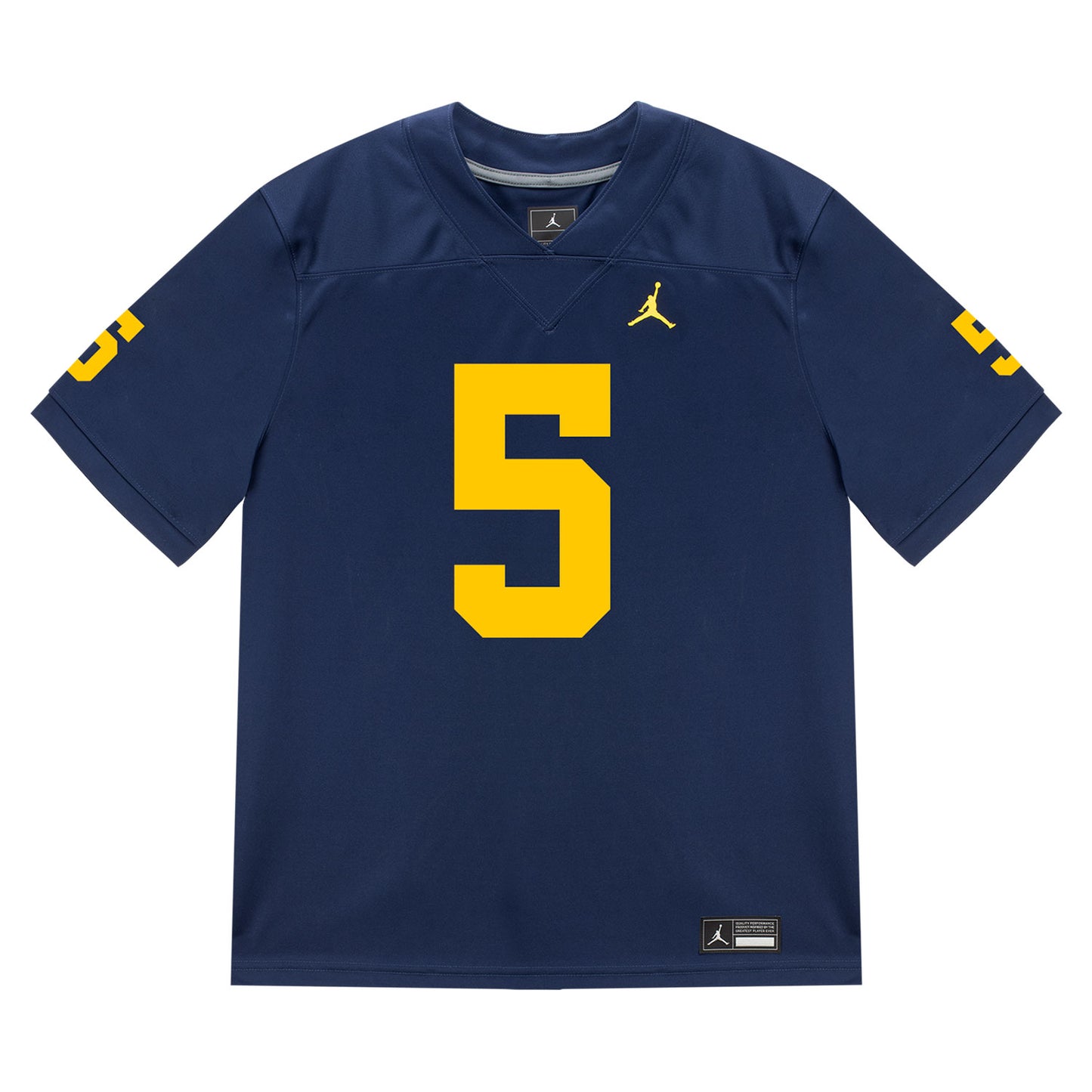 Michigan Wolverines #5 Savion Hiter Student Athlete Blue Football Jersey - Front View