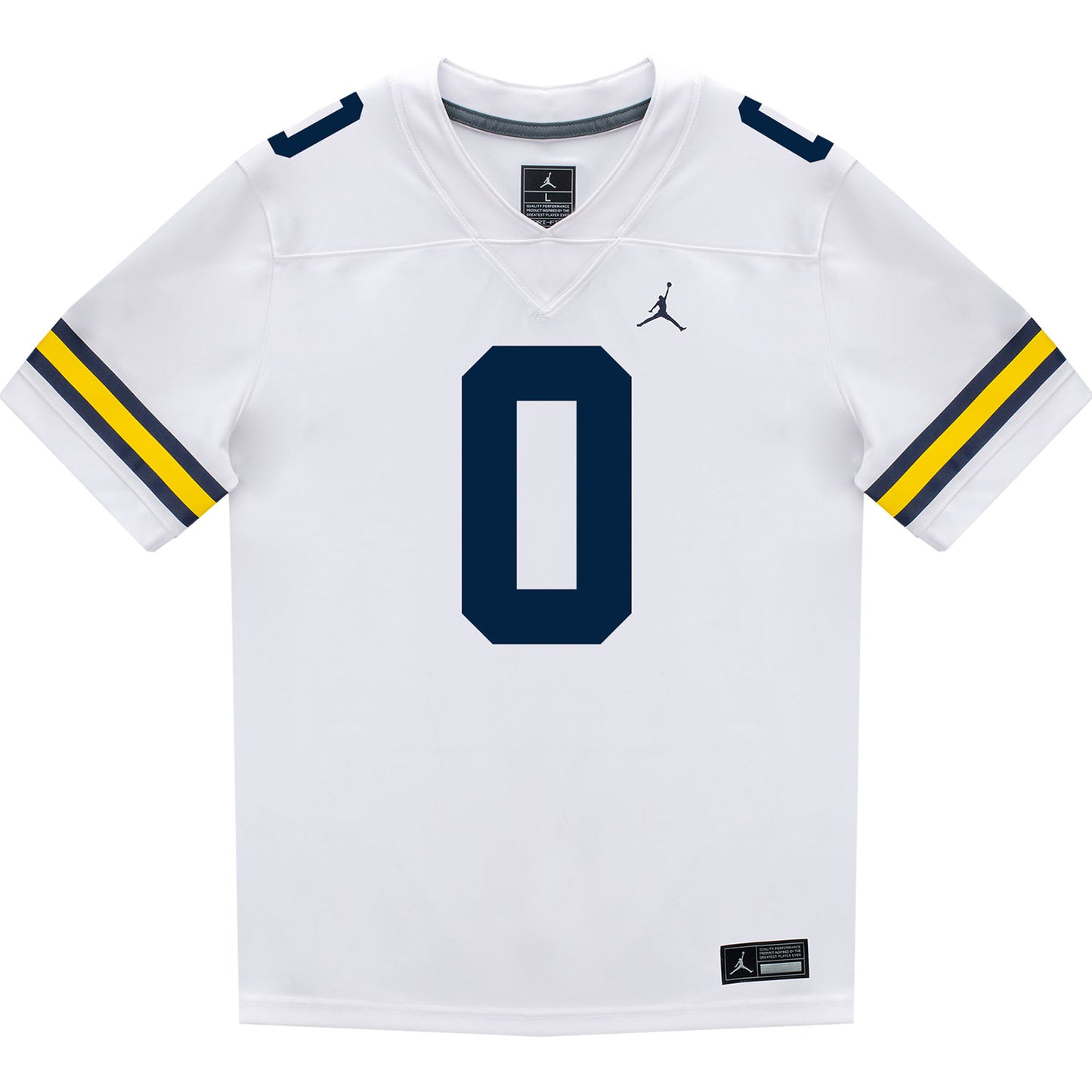 Michigan Wolverines #0 Tre Williams Student Athlete White Football Jersey - Front View