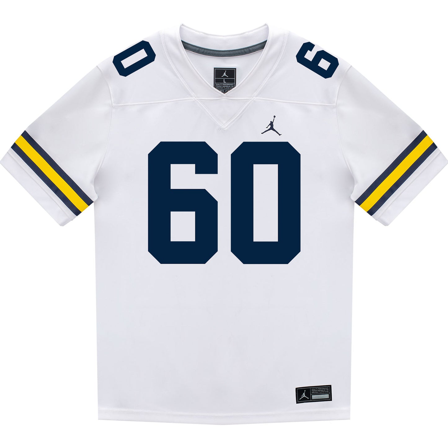 Michigan Wolverines #60 Brooks Bahr Student Athlete White Football Jersey - Front View