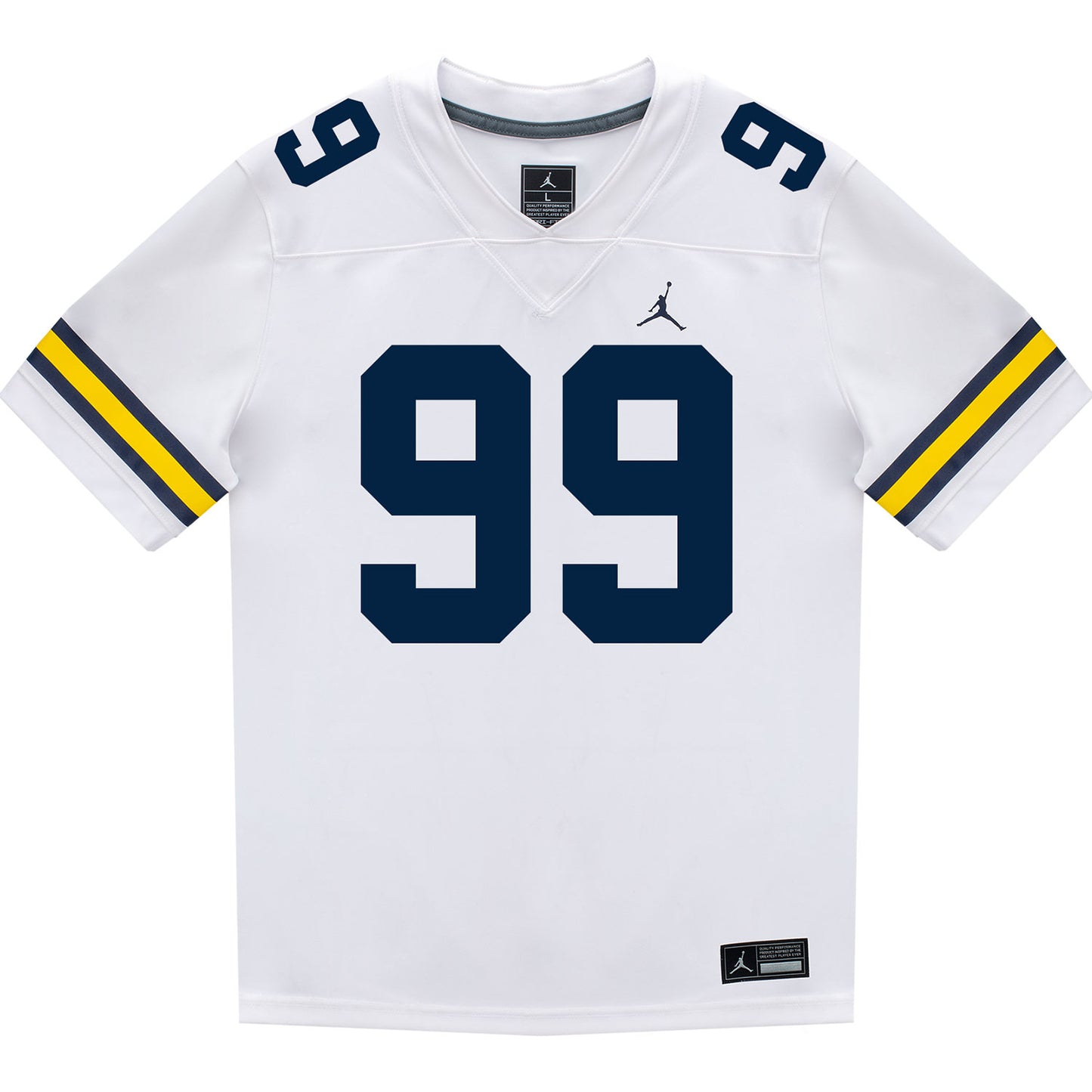 Michigan Wolverines #99 Bobby Kanka Student Athlete White Football Jersey - Front View