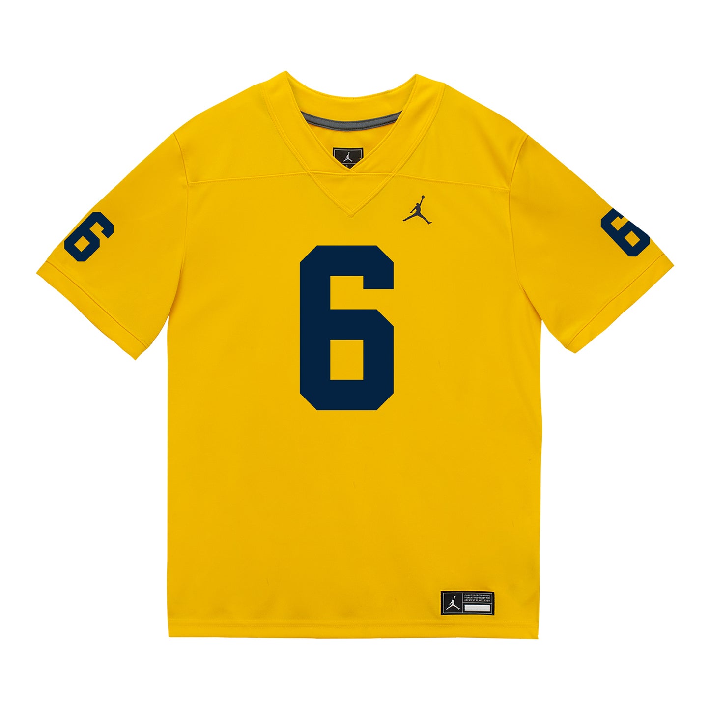 Michigan Wolverines #6 Brandyn Hillman Student Athlete Maize Football Jersey - Front View