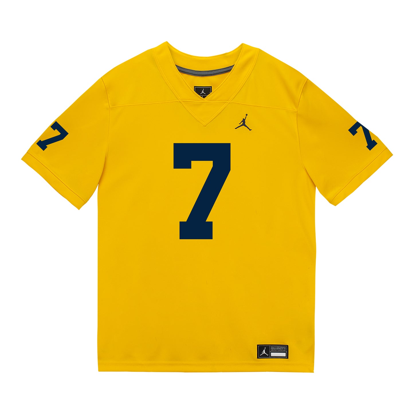 Michigan Wolverines #7 TJ Metcalf Student Athlete Maize Football Jersey - Front View