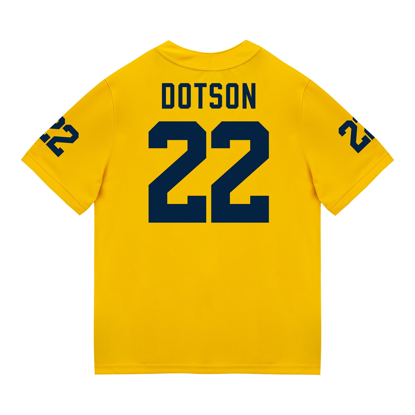 Michigan Wolverines #22 Elijah Dotson Student Athlete Maize Football Jersey - Back View