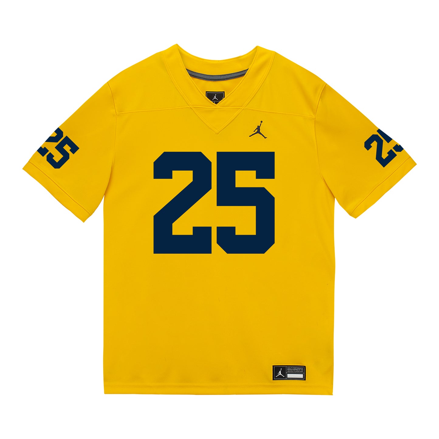 Michigan Wolverines #25 Mason Curtis Student Athlete Maize Football Jersey - Front View