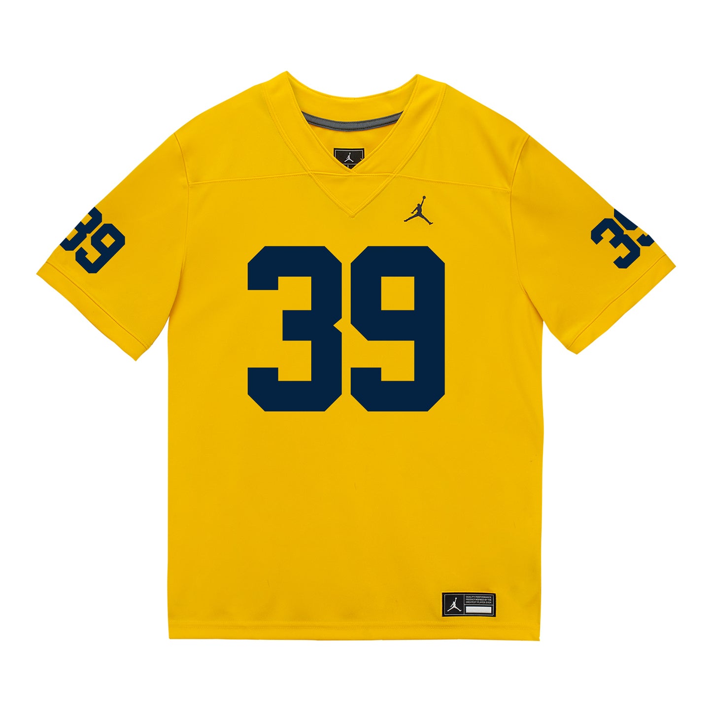 Michigan Wolverines #39 Joe Taylor Student Athlete Maize Football Jersey - Front View