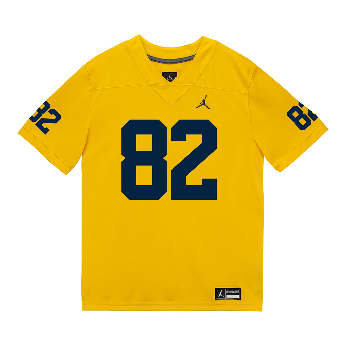 Michigan Wolverines #82 Devon Baxter Student Athlete Maize Football Jersey - Front View