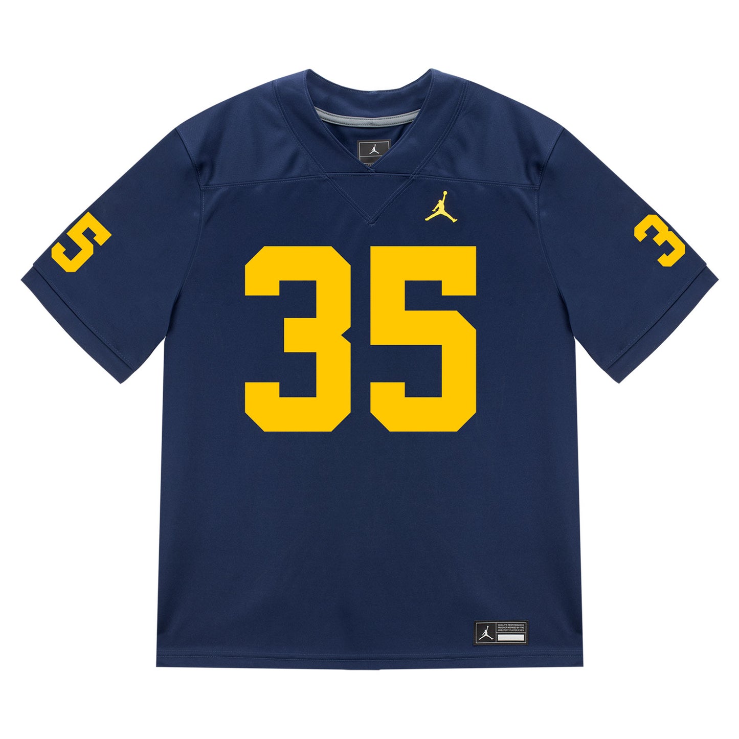 Michigan Wolverines #35 Stuart Blake Student Athlete Blue Football Jersey - Front View