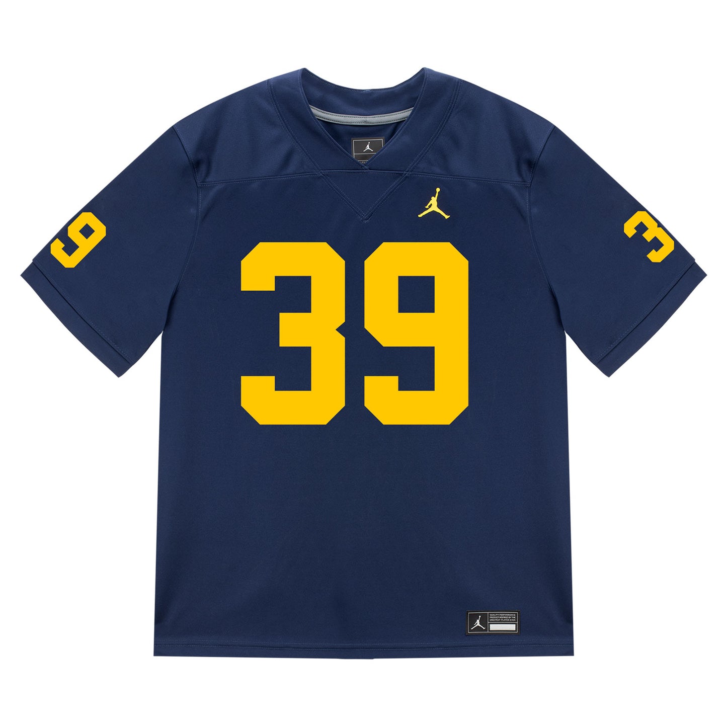 Michigan Wolverines #39 Max Reyes Student Athlete Blue Football Jersey - Front View