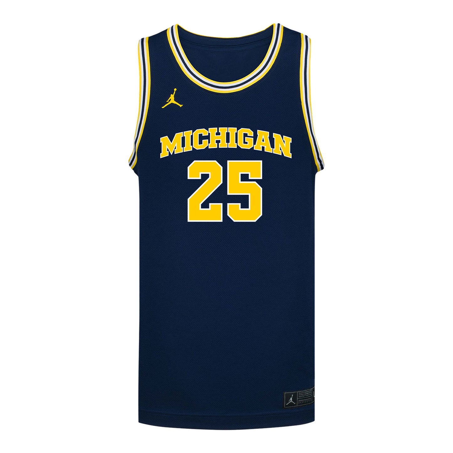 Michigan Wolverines #25 McKenzie Mathurin Student Athlete Blue Women's Basketball Jersey - Front View