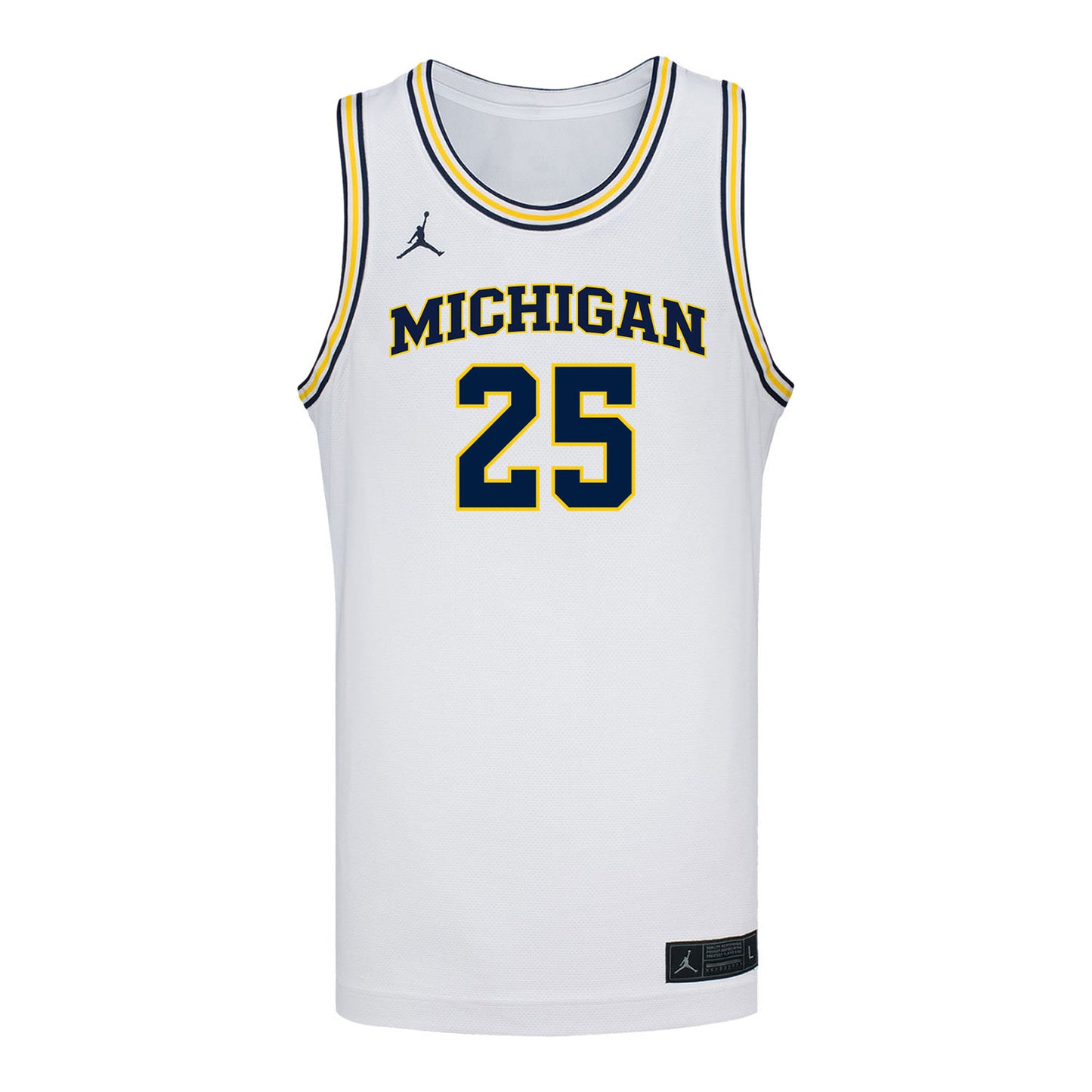 Michigan Wolverines #25 McKenzie Mathruin Student Athlete White Women's Basketball Jersey - Front View