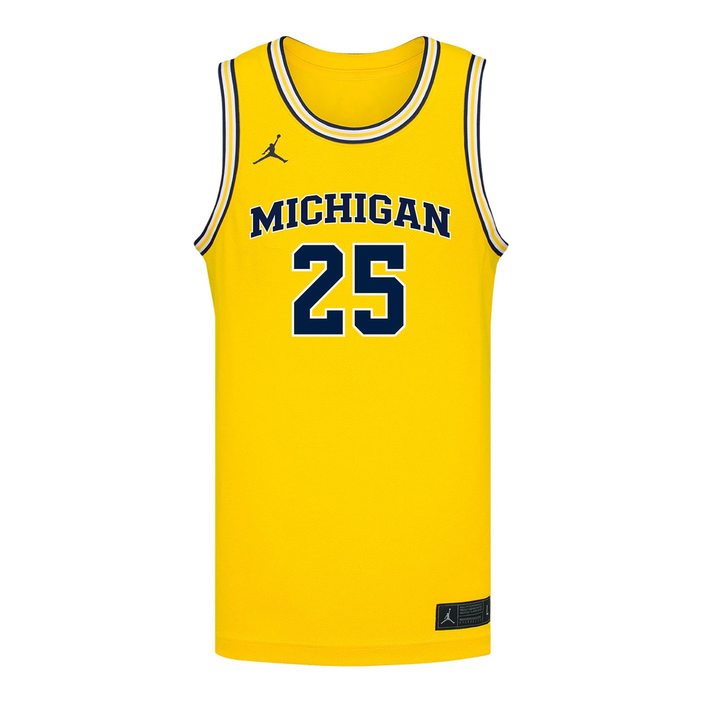 Michigan Wolverines #25 McKenzie Mathurin Student Athlete Maize Women's Basketball Jersey - Front View