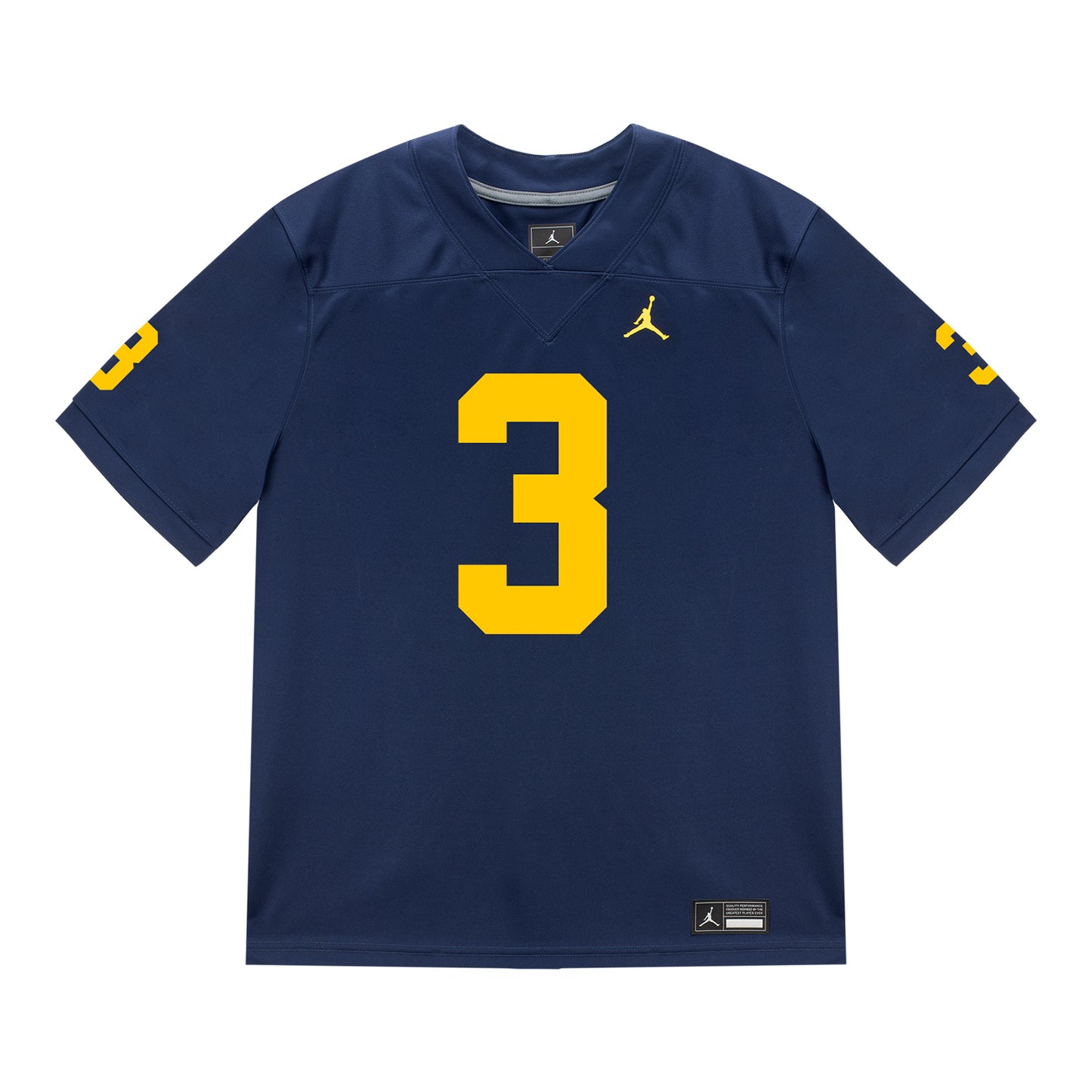 Michigan Wolverines #3 Andrew Marsh Student Athlete Blue Football Jersey - Front View