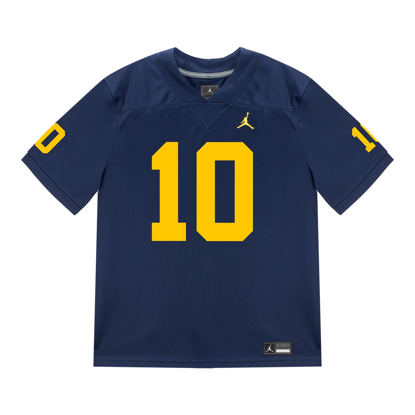 Michigan Wolverines #10 Jaime Ffrench Student Athlete Blue Football Jersey - Front View