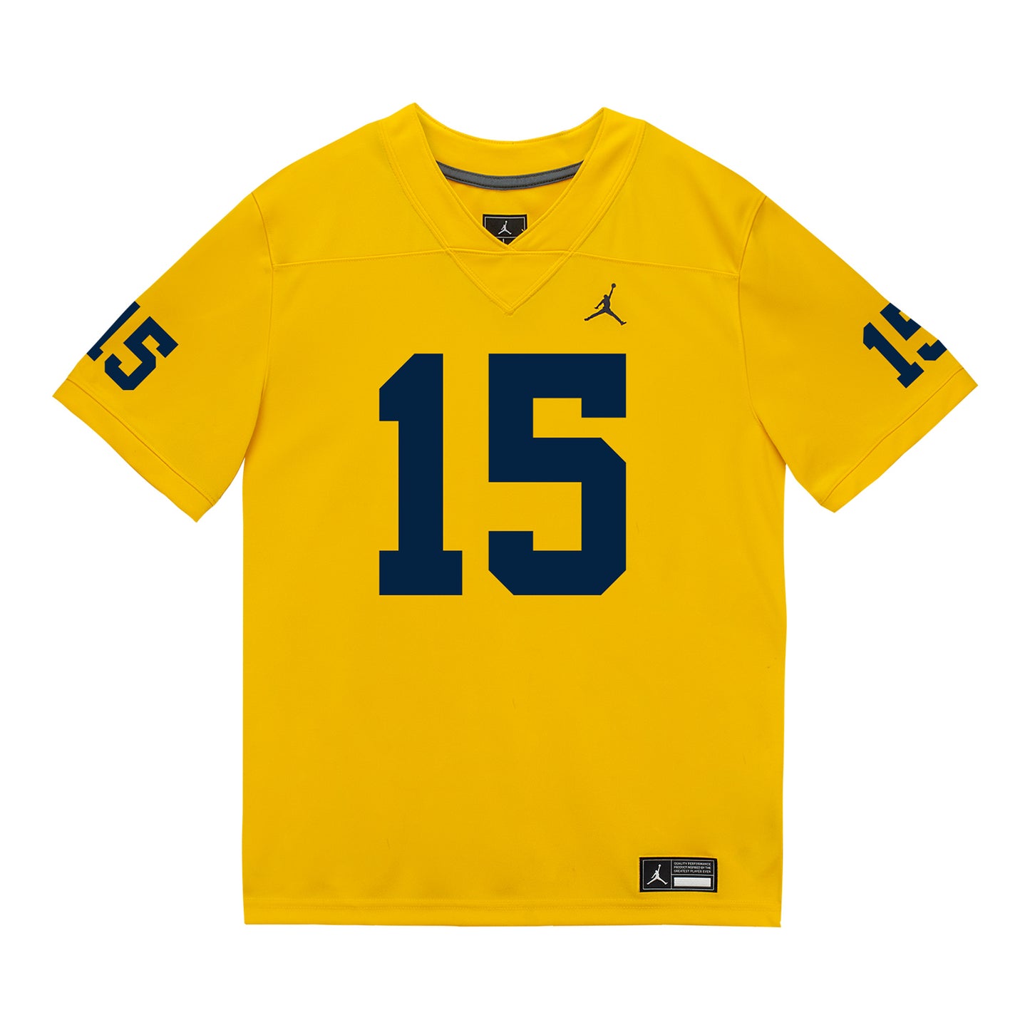 Michigan Wolverines #15 Aden Reeder Student Athlete Maize Football Jersey