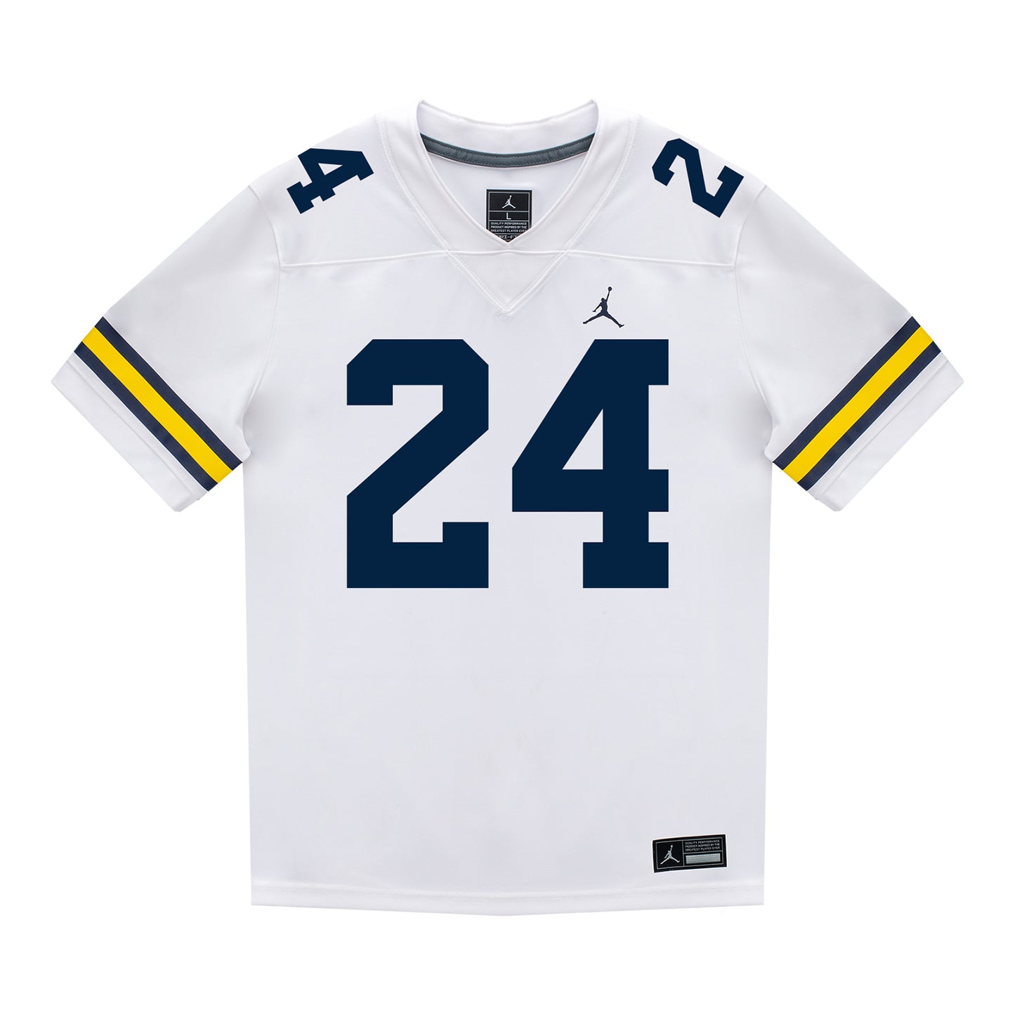 Michigan Wolverines #24 Jamarion Vincent Student Athlete White Football Jersey