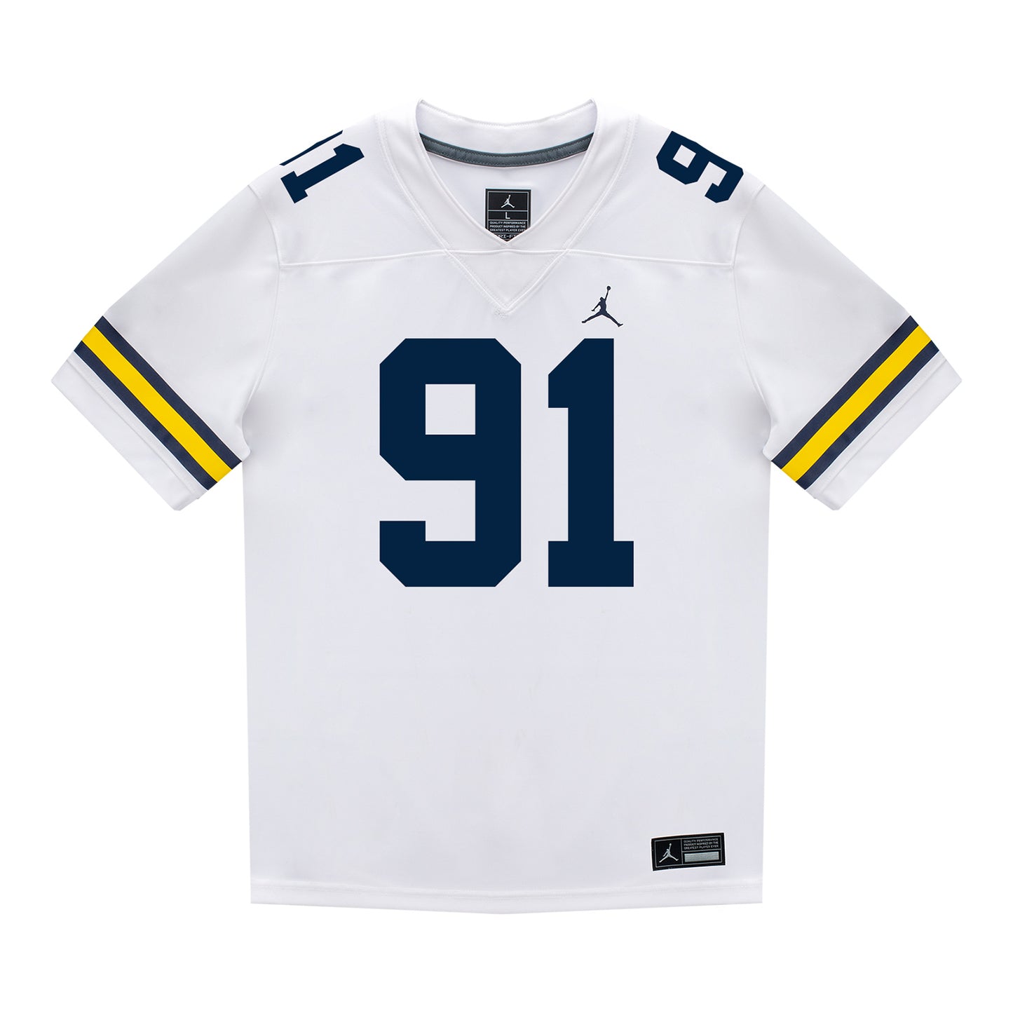 Michigan Wolverines #91 Jonah Lea'ea Student Athlete White Football Jersey