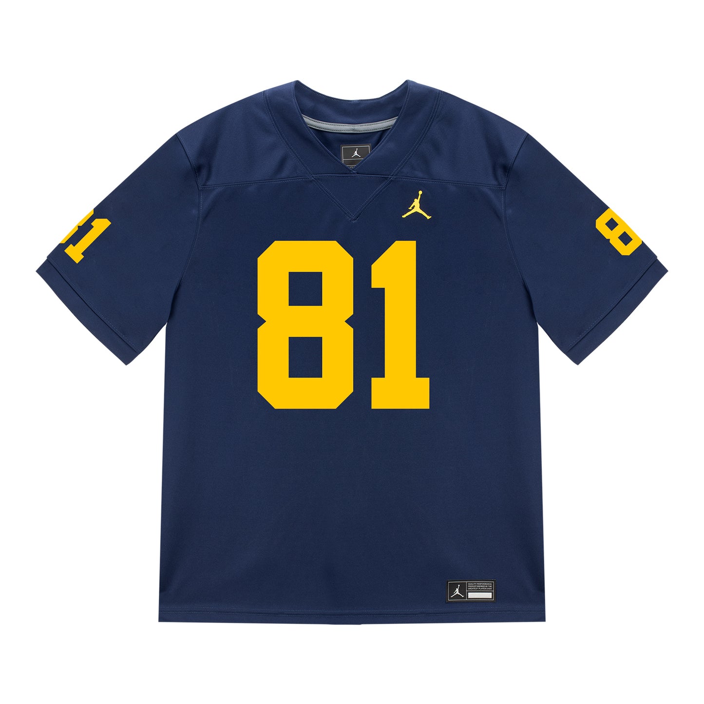 Michigan Wolverines #81 Jamar Walbridge Student Athlete Blue Football Jersey - Front View