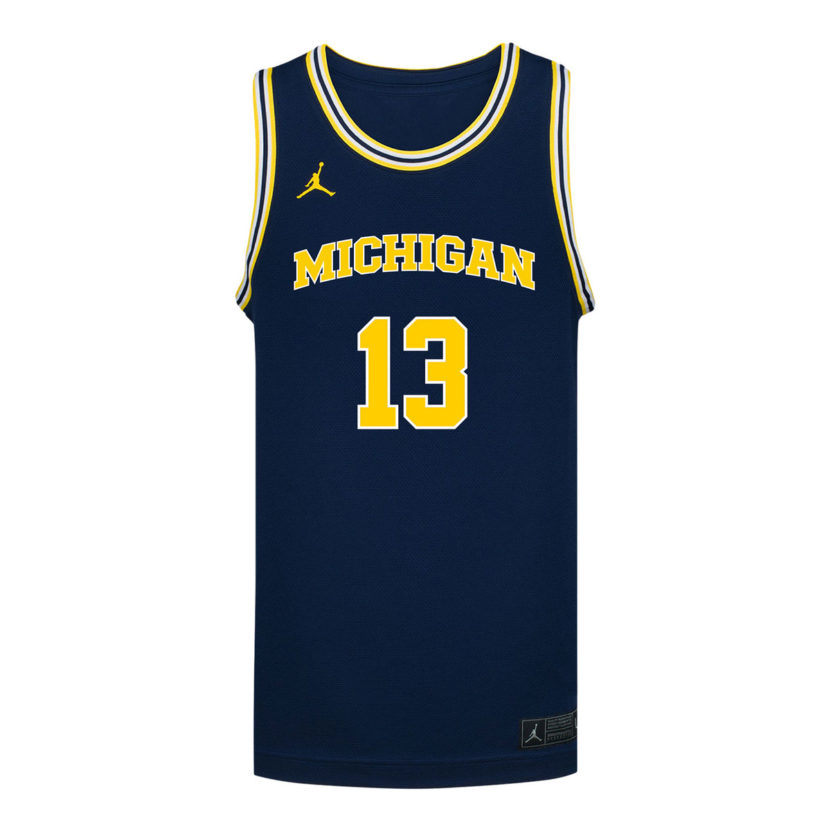 Michigan Wolverines #13 J.P Estrella Student Athlete Blue Basketball Jersey