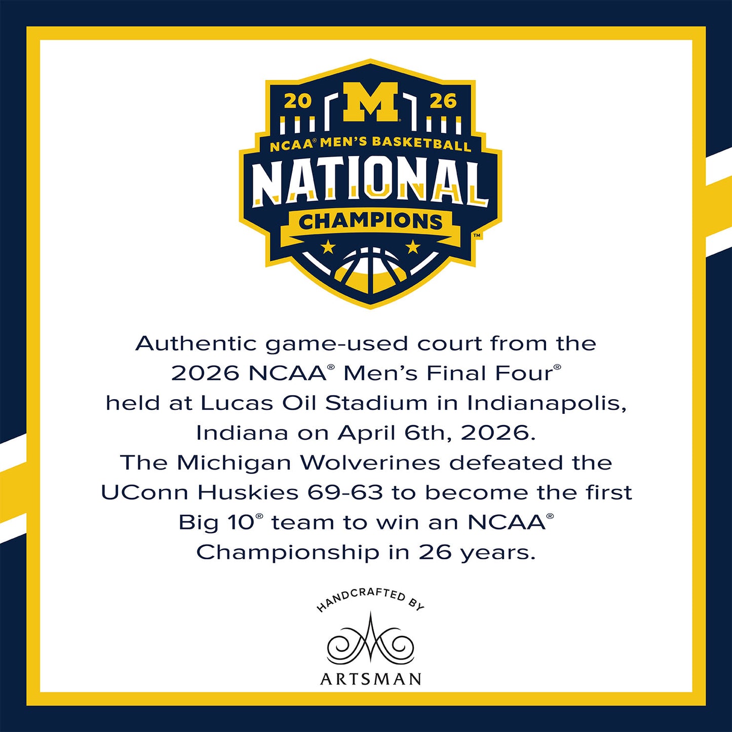 Michigan Wolverines 2026 NCAA® Men’s National Championship Desk Frame