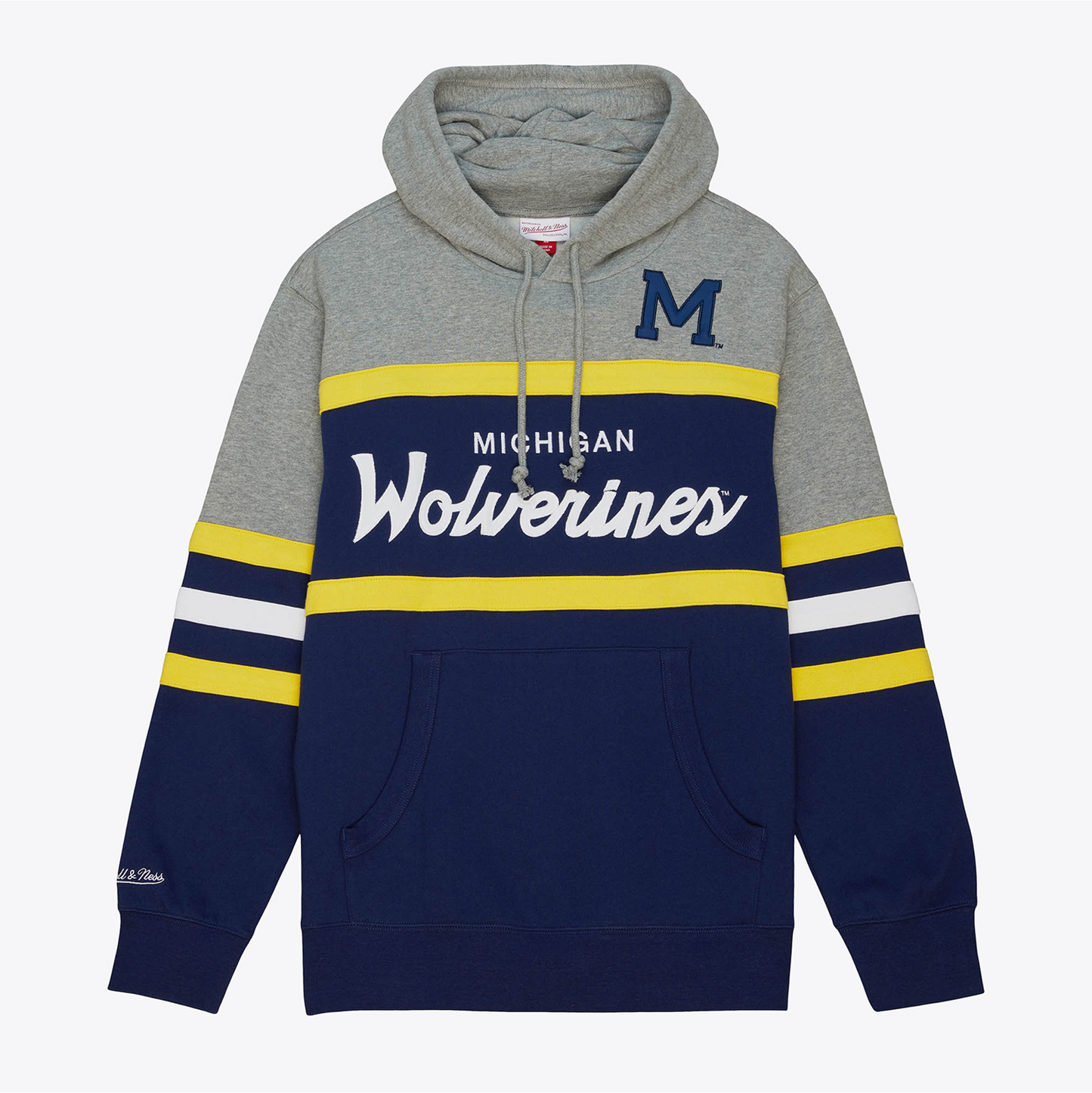 Michigan Wolverines Maize Head Coach Fashion Hoodie In Navy - Front View
