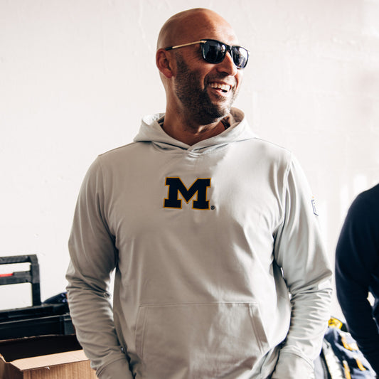 Men's Michigan Block M Hoodie - Grey