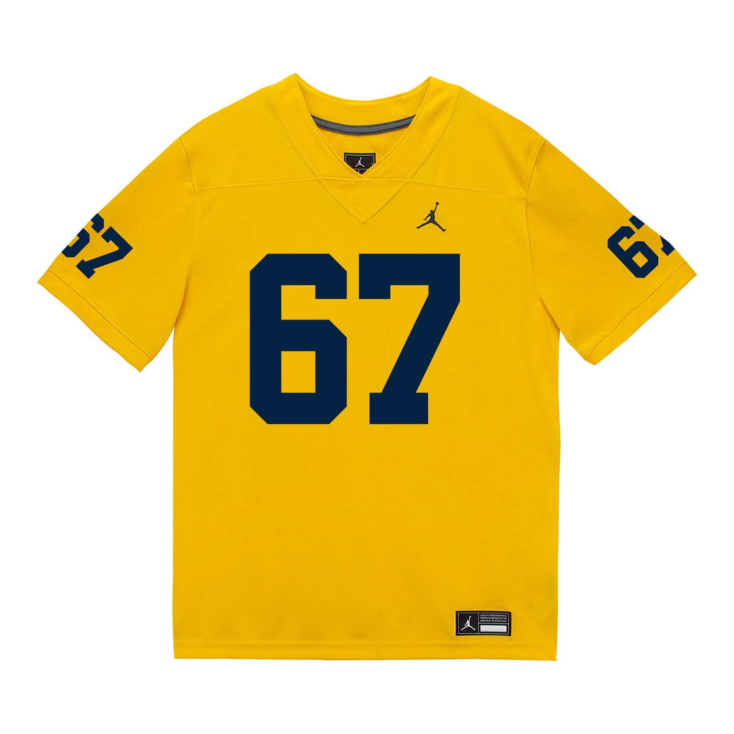 Michigan Wolverines #67 Trent Middleton Student Athlete Maize Football Jersey - Front View