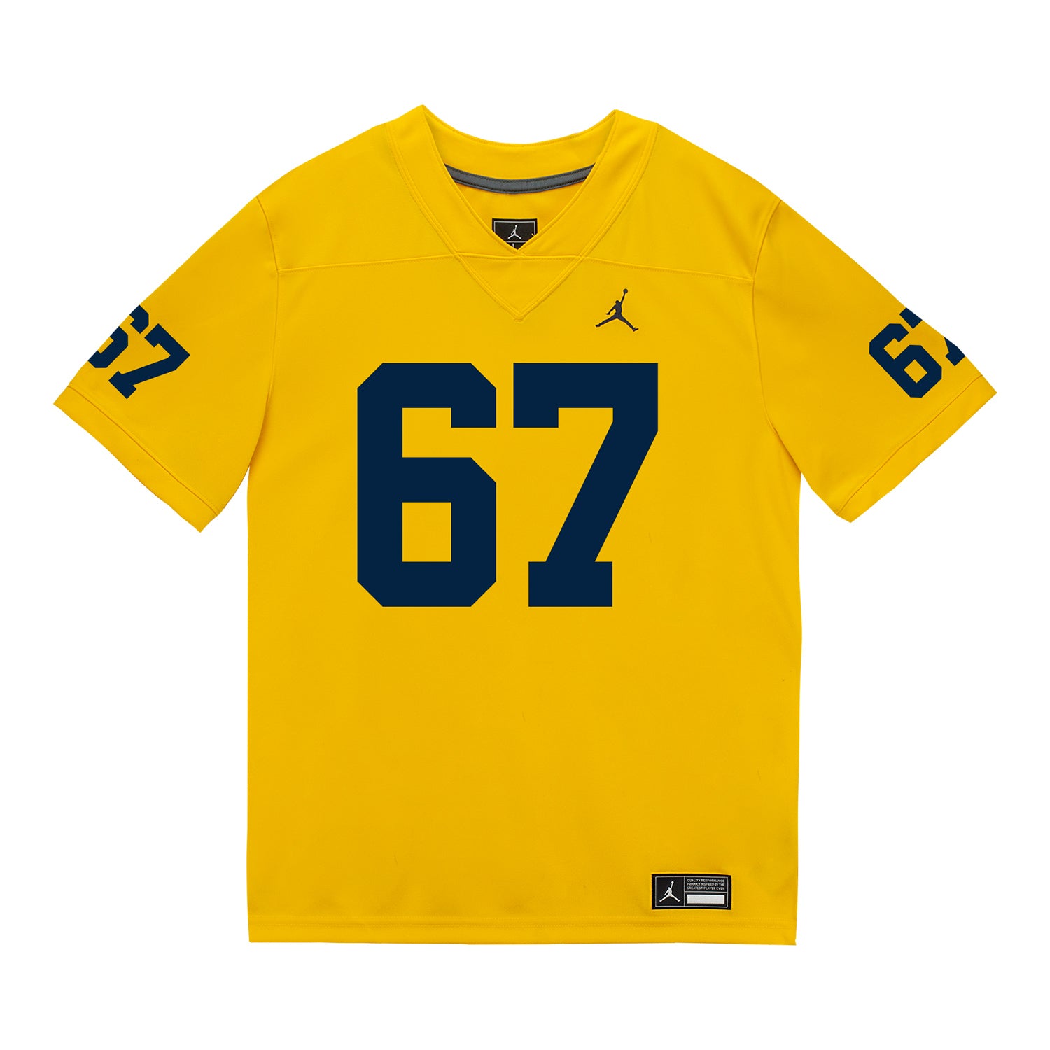 Michigan Wolverines #67 Trent Middleton Student Athlete Maize Football Jersey - Front View