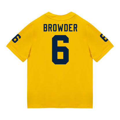 Michigan Wolverines #88 Jamar Browder Student Athlete Maize Football Jersey - Back View