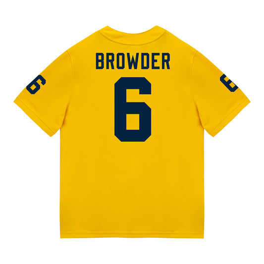 Michigan Wolverines #88 Jamar Browder Student Athlete Maize Football Jersey - Back View