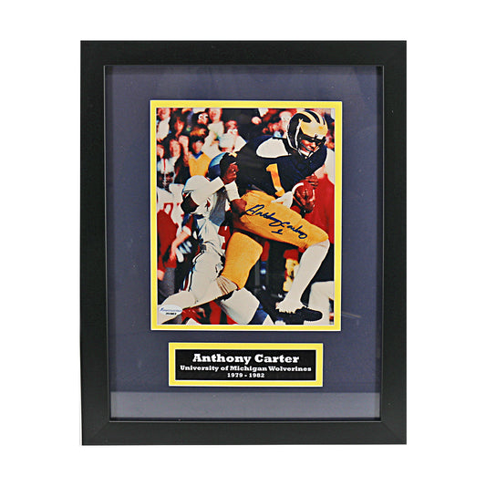 Anthony Carter Signed Michigan Wolverines 8x10 OSU Framed Photo (SC COA) - Front View