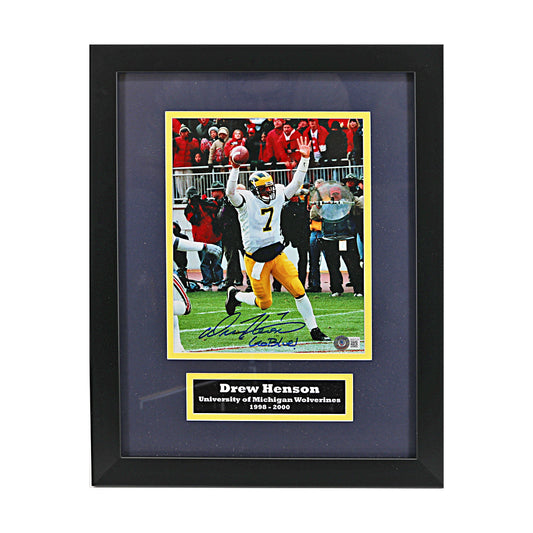 Drew Henson Signed Michigan Wolverines 8x10 Framed Photo (Beckett Auth) - Front View