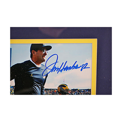 Jim Harbaugh Signed Michigan Wolverines 8x10 Framed Photo (Beckett COA) - Signature View
