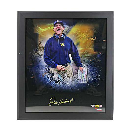 Jim Harbaugh Michigan Wolverines Signed 20x24 Framed Photo (Fanatics) - Front View