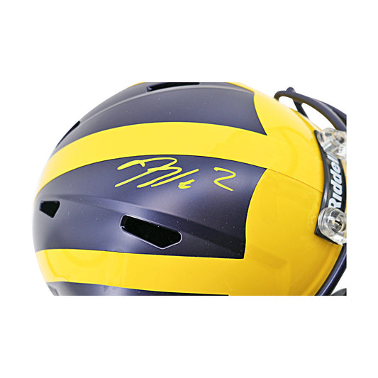 Blake Corum Autographed Signed Michigan FS Riddell Helmet (Beckett Auth - Signature View