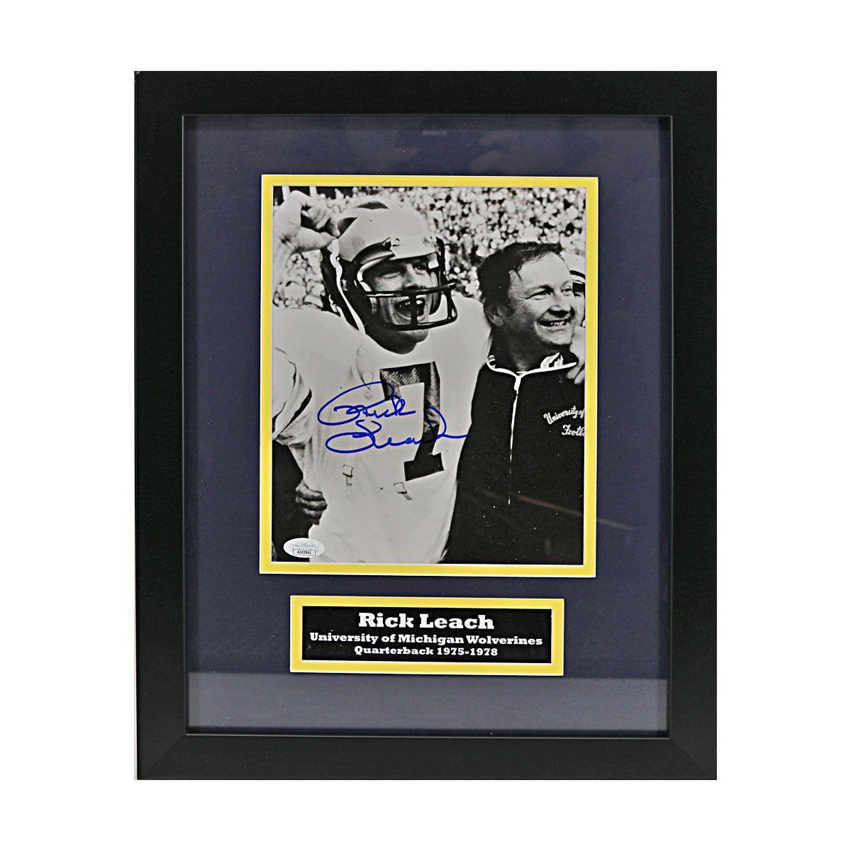 Rick Leach Michigan Wolverines Signed 8x10 Framed Photo (JSA COA) - Front View